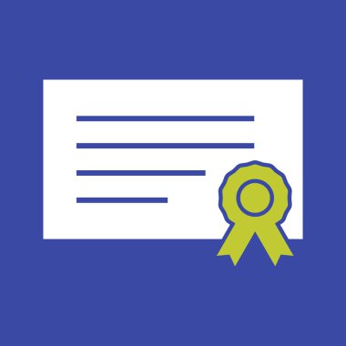 Diploma düz vektör simgesi