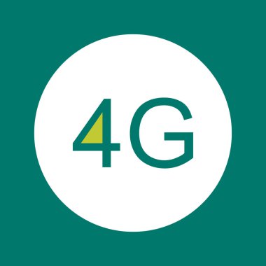 G 4 simgesi yeşil arkaplanda izole edildi