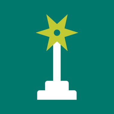 Yıldızlı yeşil noel ağacı simgesi