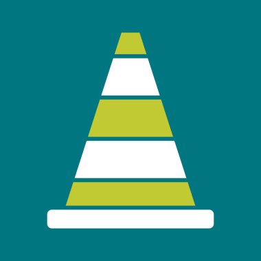 Koni simgesi. Uzun gölgeli yeşil sembol. vektör illüstrasyonu