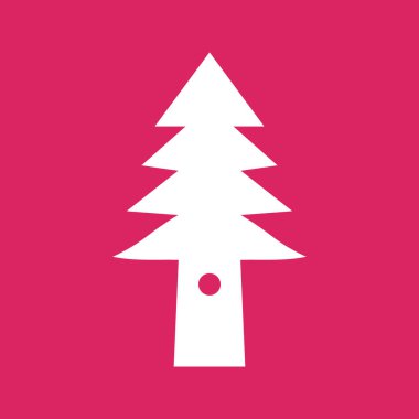 Ağaç işareti illüstrasyonu. eflatun arkaplanda beyaz simge.