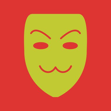 Maske düz vektör simgesi