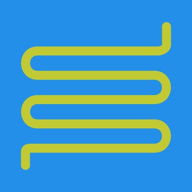 İp işareti çizimi. Sarı arkaplanda beyaz simge.