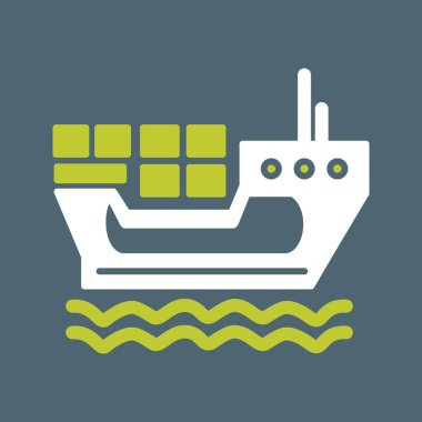 Uzun gölgeli düz gemi simgesi