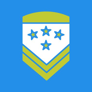 Kalkan düz simgesi, vektör illüstrasyonu