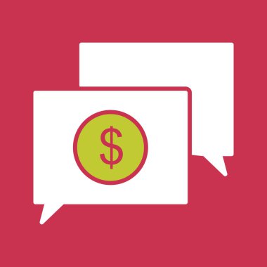 Dolar işaretli konuşma balonu, vektör illüstrasyonu