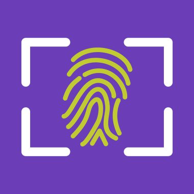 biyometrik parmak izi ikon vektör çizimi