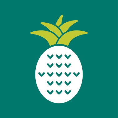 Yeşil arkaplanda izole edilmiş ananas simgesi
