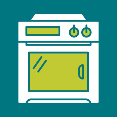 Fırın ikonu vektör illüstrasyonu. Mutfak işareti ve sembolü. yemek sembolü