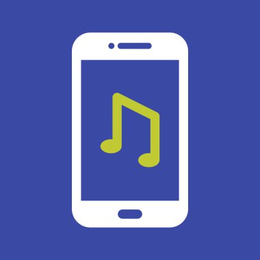 Müzik notası vektör dizaynlı akıllı telefon