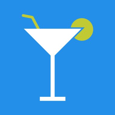 Kokteyl simgesi, vektör illüstrasyonu