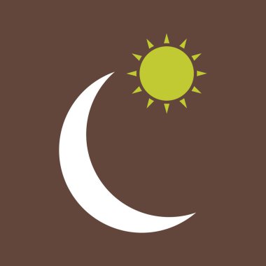 Ay ve yıldız ikonu. vektör illüstrasyonu