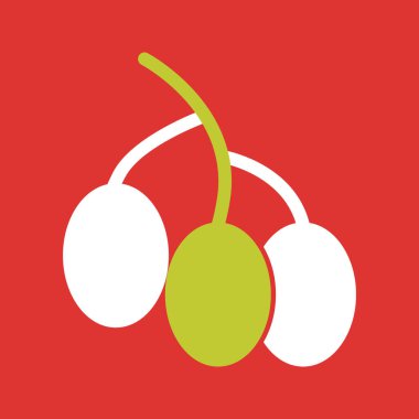 kiraz meyve simgesi, vektör illüstrasyonu