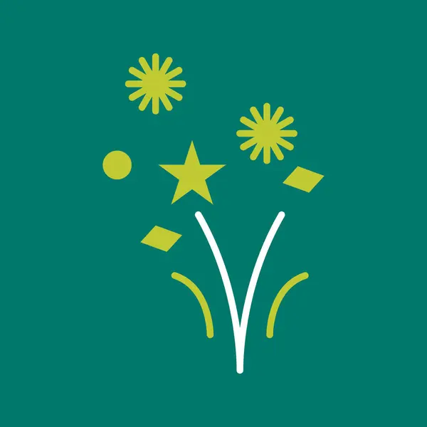 Havai fişek simgesi, vektör illüstrasyonu