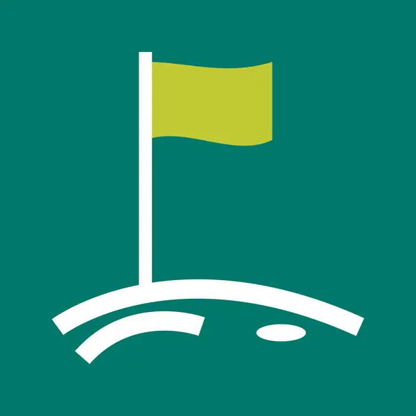 Golf Flagga Grönt Stockvektor