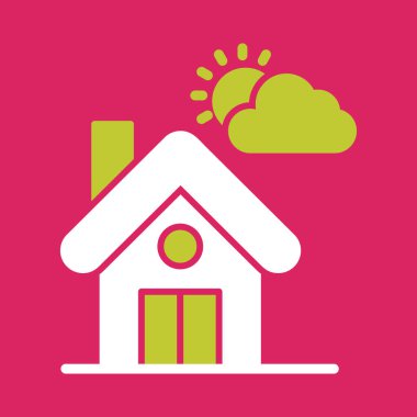 ev bulut simgesi, vektör illüstrasyonu
