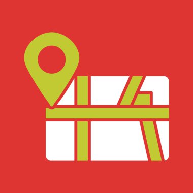 harita simgesi vektör illüstrasyonu