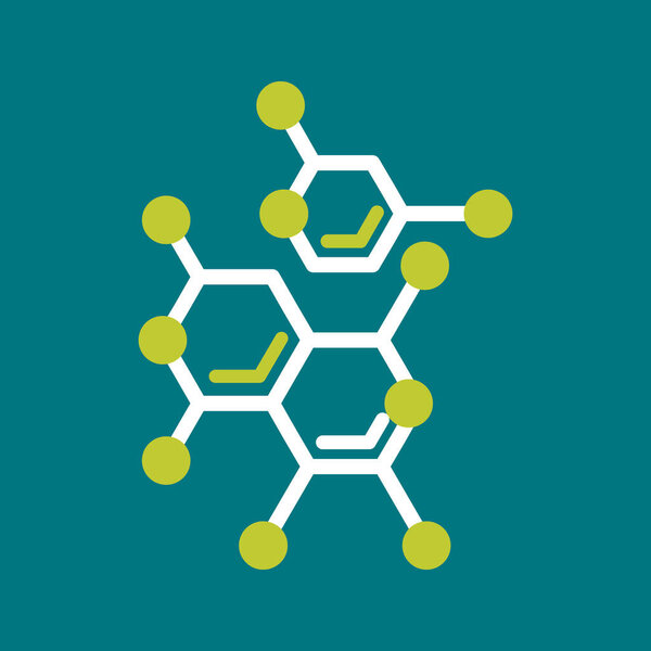 green and blue hexagons icon