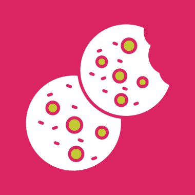 Kırmızı arkaplanda bakteri simgesinin vektör modern illüstrasyonu.