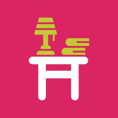 masa ve sandalye vektör simgesi. Çizim sembolü, grafik tasarımı ve web için düz semboldür