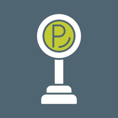 Tek izole edilmiş park simgesinin vektör çizimi