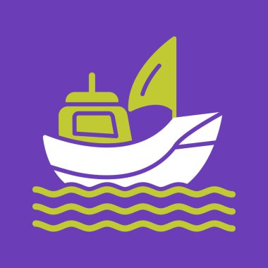 Mor kurdeleli bir tekne.