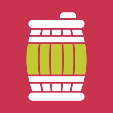 Beyaz arkaplanda izole edilmiş varil simgesi vektörü, bira şeffaf işareti