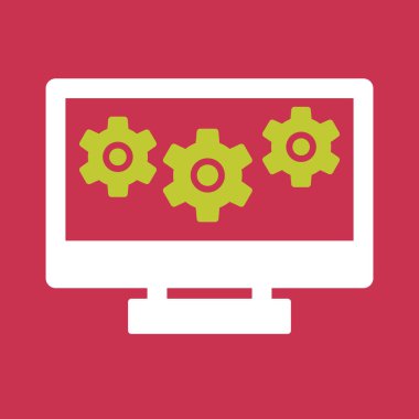 beyaz arkaplanda dişli ayarları simgesi.