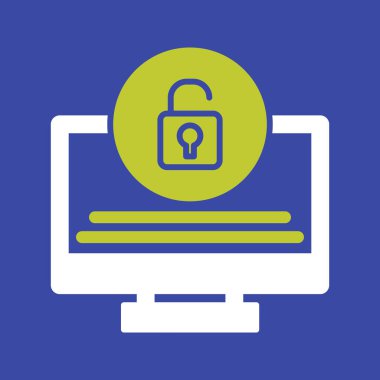 Bilgisayar kilidi simgesi. vektör illüstrasyonu