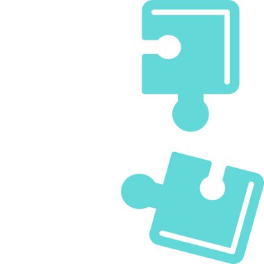 yapboz parçaları simgesi, basit vektör illüstrasyonu