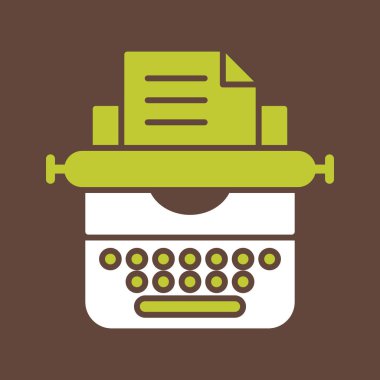 Daktiloda bir mektup var. düz tasarım biçimi