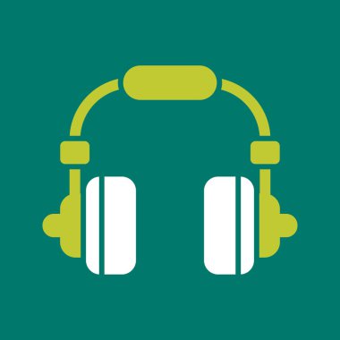 Kulaklık ikonu illüstrasyonu. düz biçimli kulaklıklar sembolü