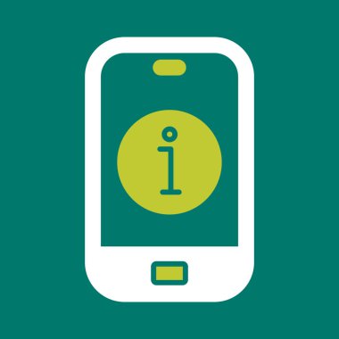 Yeşil arka planda yedi numaralı cep telefonu, vektör illüstrasyonu