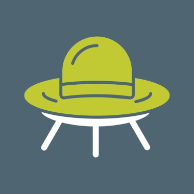 Plaj şapkası ikonu vektör illüstrasyonu