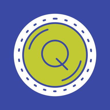 Yeşil arkaplanda toprak simgesinin olduğu mavi çizgi konumu. vektör