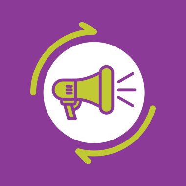 megafon tasarımı, hoparlör ses hacmi iletişimi ve dijital tema vektör illüstrasyonu