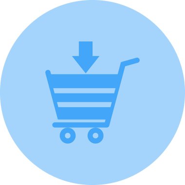 Alışveriş arabası simgesi, vektör illüstrasyonu