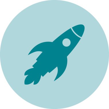 Roket. Web simgesi basit illüstrasyon