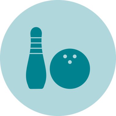 bowling. Web simgesi basit illüstrasyon