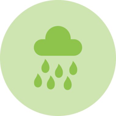 yağmur bulutu yuvarlanmış vektör simgesi