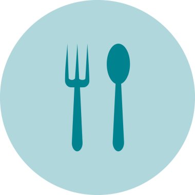 Çatal ve bıçak vektör ikonu. düz çizim tasarımı.