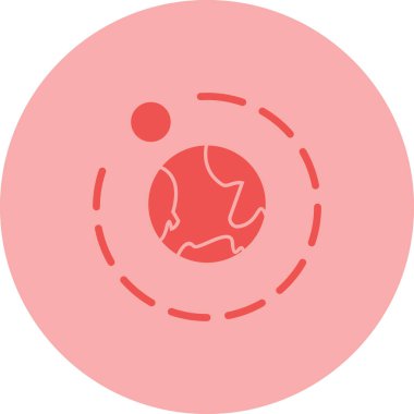 Dünya gezegeninin simgesi düz bir şekilde