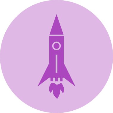 Roket simgesi, basit vektör tasarımı