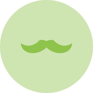 Beyaz arkaplanda yeşil bıyık, vektör çizimi.