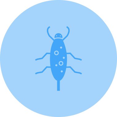 Mavi bir karikatür böceğinin vektör çizimi