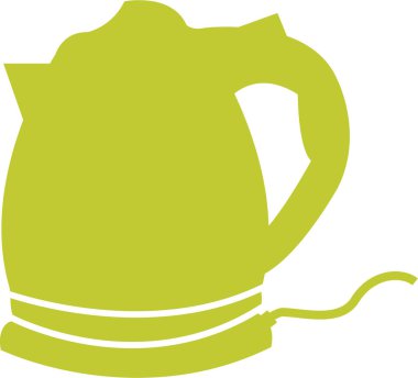 Yeşil çay demliği, illüstrasyon, beyaz arkaplanda vektör.