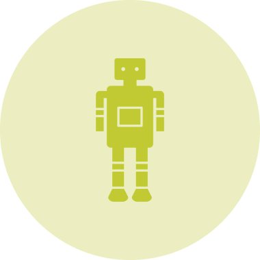 Düz robot ikonu. vektör illüstrasyonu