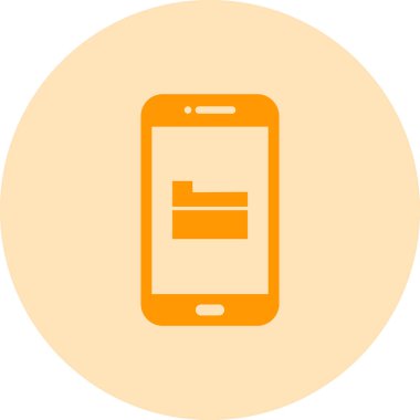 Soyut arkaplanda mobil simge izole edildi