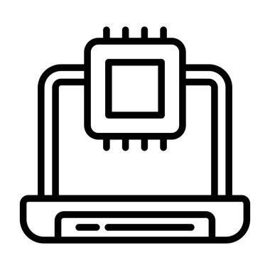 dizüstü bilgisayar simgesi, web basit illüstrasyon 