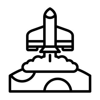 Roket web simgesi, vektör çizim